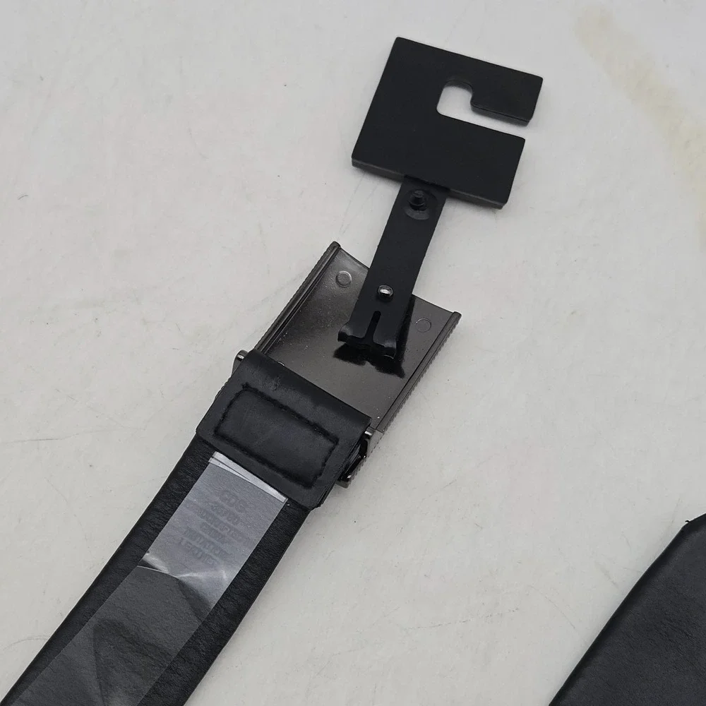 Apt. 9 Belt Black Syn Leather Mens 34-36 Gunmetal Nickel Buckle New